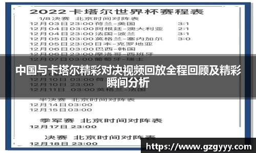 中国与卡塔尔精彩对决视频回放全程回顾及精彩瞬间分析
