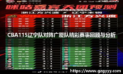 CBA115辽宁队对阵广厦队精彩赛事回顾与分析